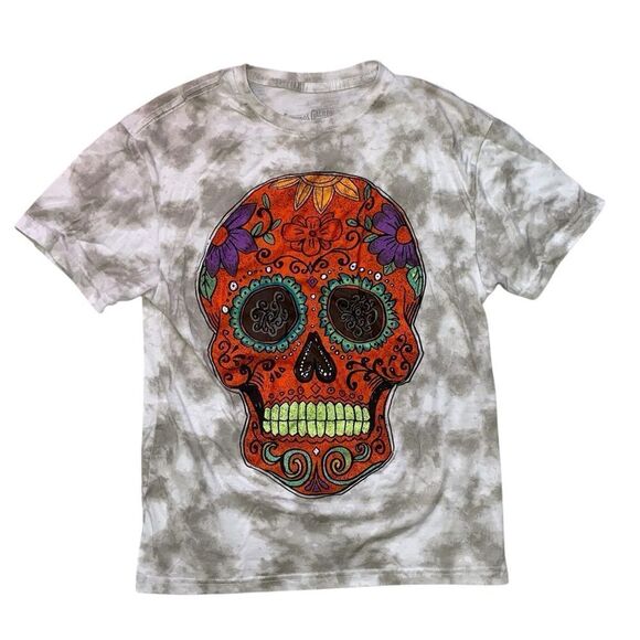 Fosforos Galileo Tie Dye Sugar Skull Tee Size XS - Picture 1 of 2